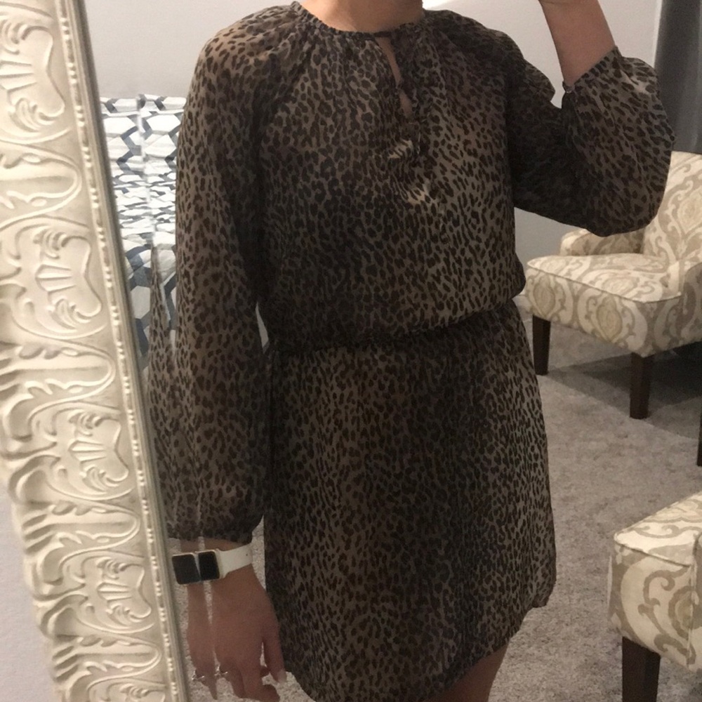 Animal Print Dress.Long Sleeve.Size 2.